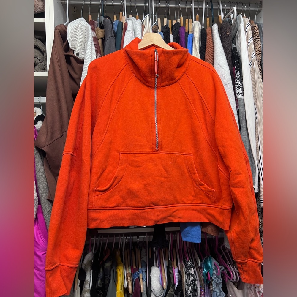 Lululemon Bright Orange Half-Zip Pullover